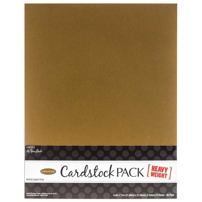 Earth Tone Heavyweight Cardstock Paper Pack 8 1/2" x 11" Hobby